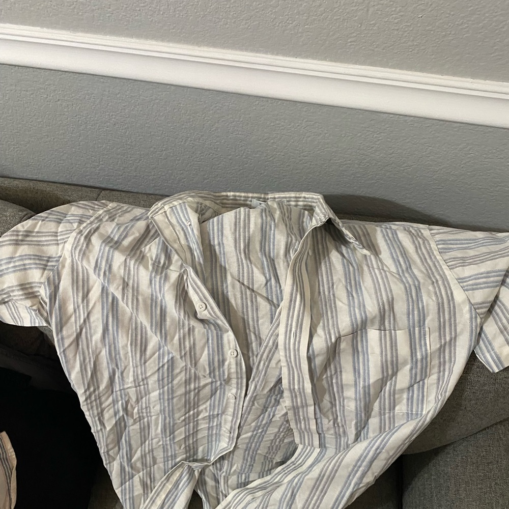 stripped button down shirt